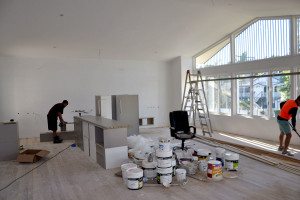 Living room construction at the Youngcare Share House in Wooloowin