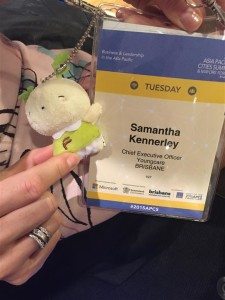Sam Kennerley's lanyard at Asia Pacific Cities Summit