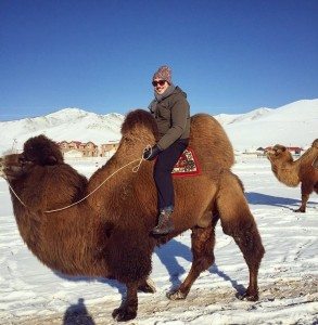 Sean in Mongolia on a camel